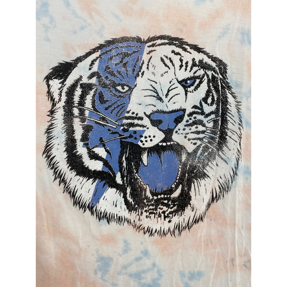 Wst Cst NWT Lightning Tiger Tie Dye Short Sleeve Crew Neck Tee Blue Pink Lrg New - Picture 5 of 7